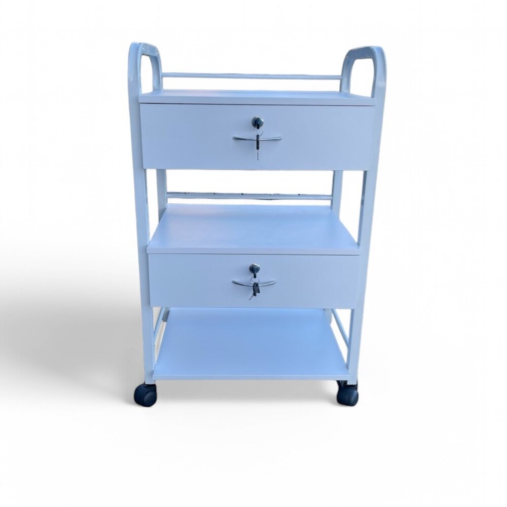 PBP Instrumenten Tafel | Salon Trolley BELLEVUE met 2 laden + 1 plateau (inclusief verzending)