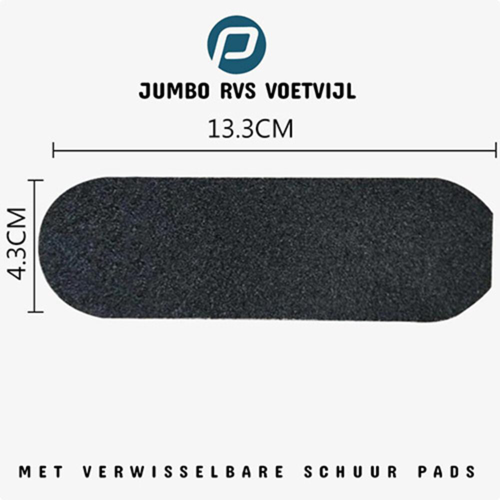 PBP Jumbo Voetvijl | Eeltvijl RVS + Eeltvijl Pads FIJN 10 st