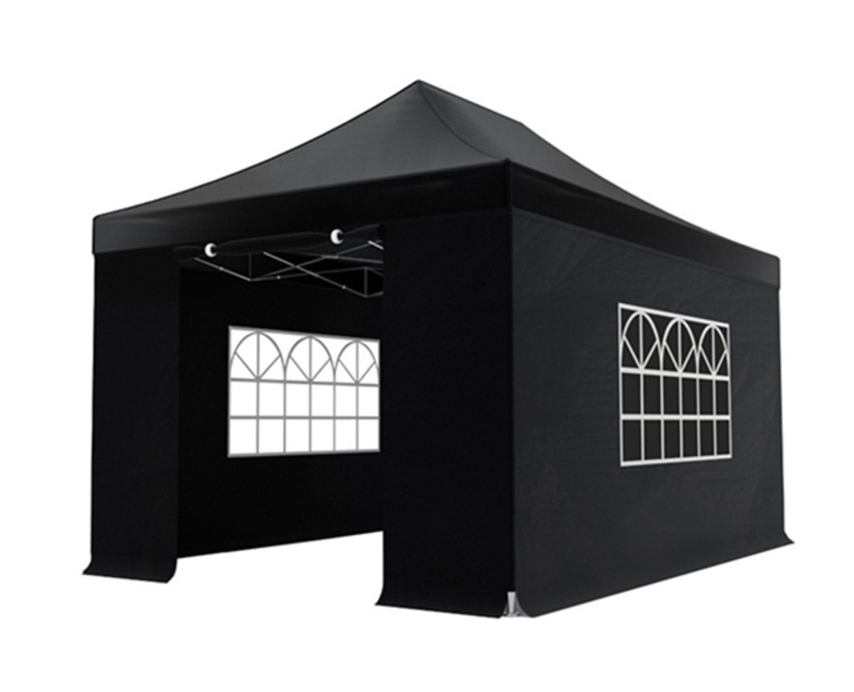 Easy up 3x4,5m zwart 30mm (aluminium buizen) semi prof partytent opvouwbaar Easy up 3x4,5m zwart 30mm (aluminium buizen) semi prof partytent opvouwbaar