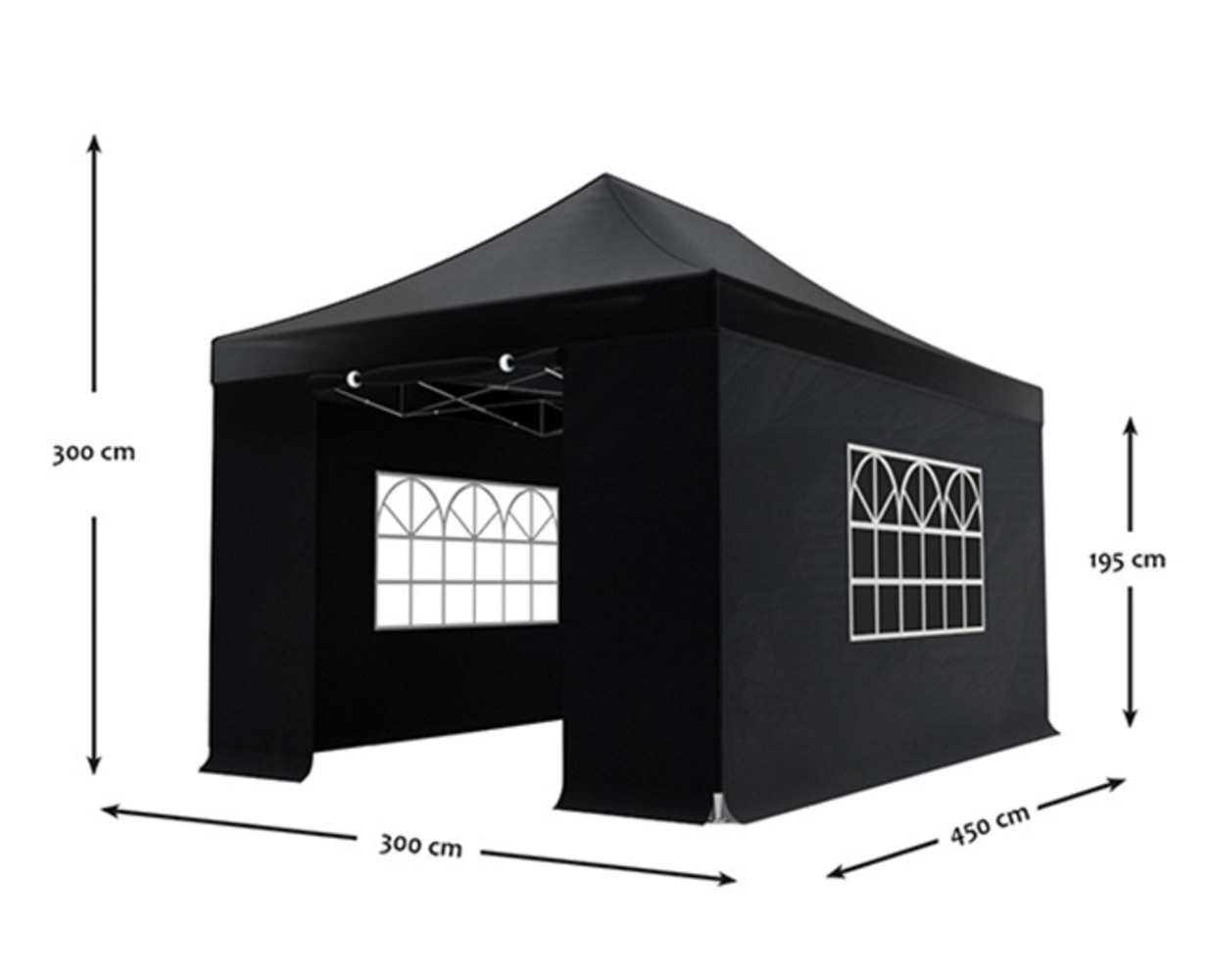 Easy up 3x4,5m zwart 40mm (aluminium buizen) semi prof partytent opvouwbaar Easy up 3x4,5m zwart 40mm (aluminium buizen) semi prof partytent opvouwbaar