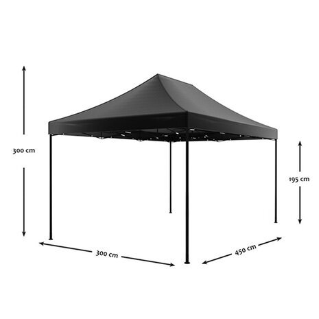 Lizzely Garden & Living Easy up 3x4,5m zwart luxe zonder zijwanden partytent opvouwbaar Lizzely Garden & Living Easy up 3x4,5m zwart luxe zonder zijwanden partytent opvouwbaar