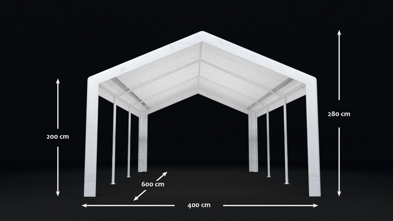 Partytent 4x6m grijs semi professioneel