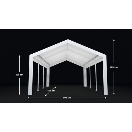 Lizzely Garden & Living Partytent 4x6m grijs semi professioneel