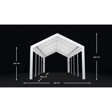 Lizzely Garden & Living Partytent 4x8m grijs semi professioneel