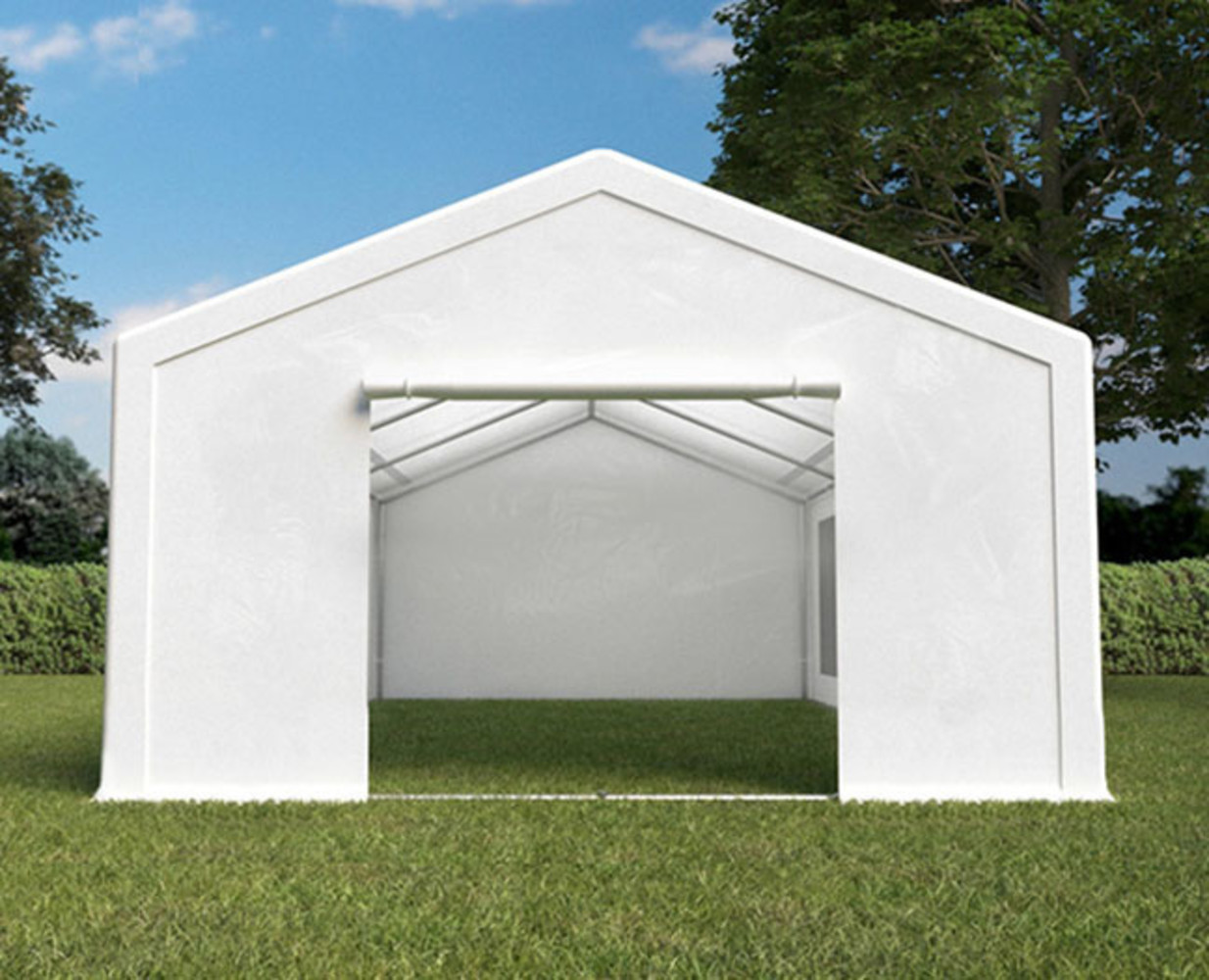 Partytent 4x8m PVC met grondframe brandvertragend Partytent 4x8m PVC met grondframe brandvertragend