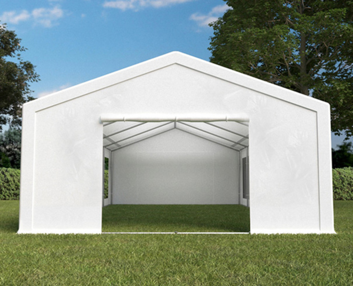 Partytent 5x10m PVC met grondframe brandvertragend Partytent 5x10m PVC met grondframe brandvertragend