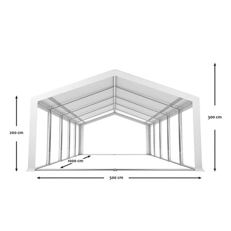 Lizzely Garden & Living Partytent 5x10m PVC met grondframe brandvertragend Lizzely Garden & Living Partytent 5x10m PVC met grondframe brandvertragend