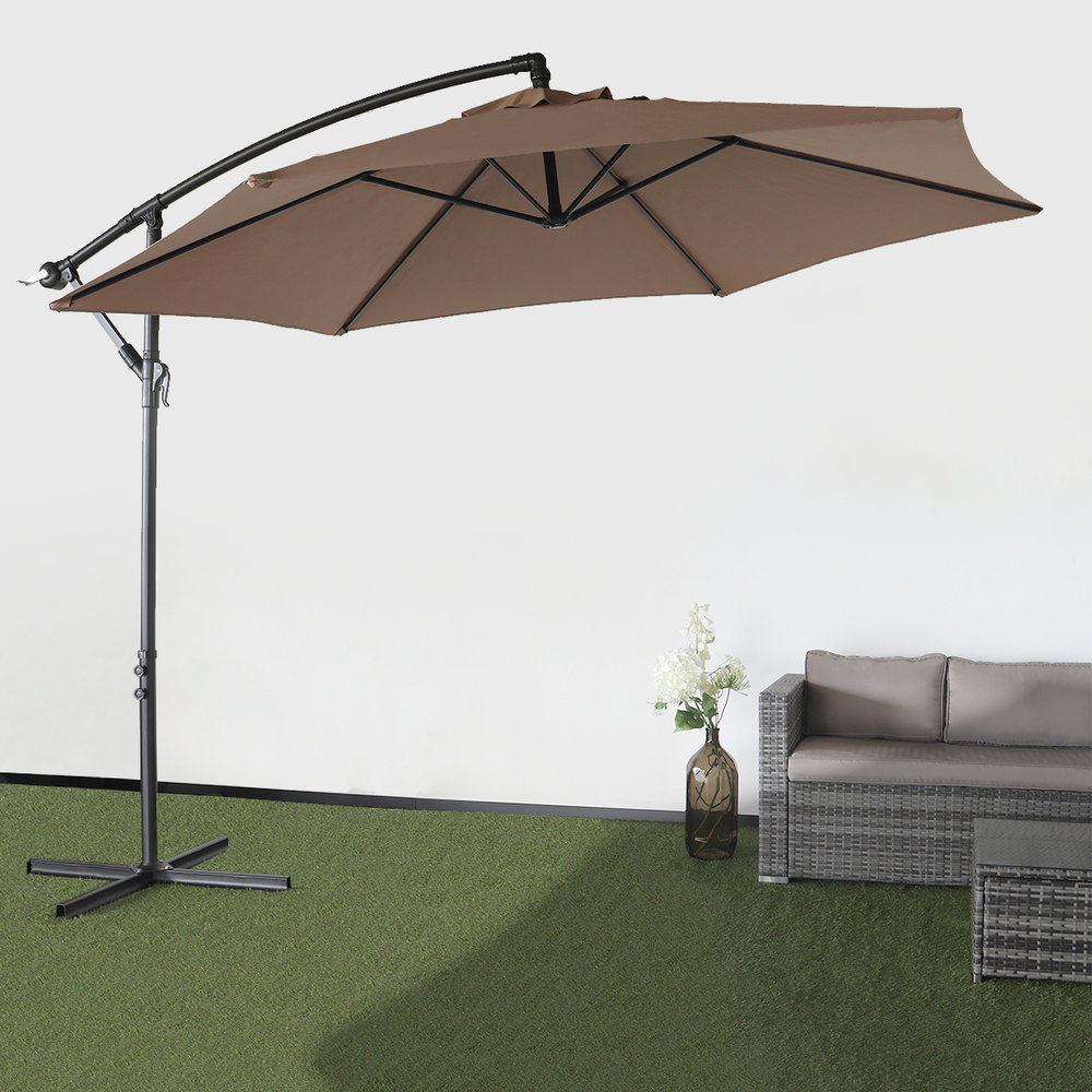 Presentator Honderd jaar assistent Zweefparasol Staal Taupe Parasol Diameter 300 cm - Koop-een-partytent.nl