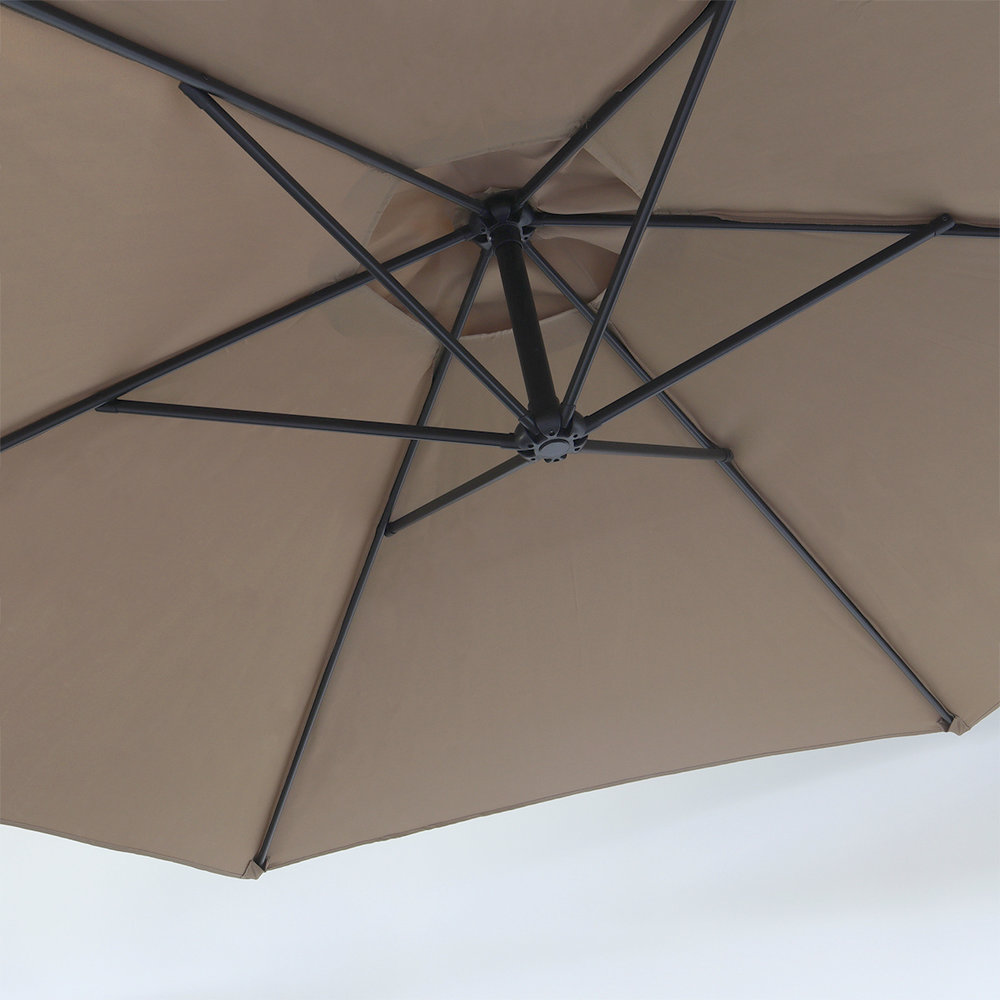Zweefparasol Staal Taupe Parasol Diameter 300 cm