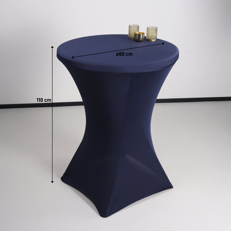 Lizzely Garden & Living Stretch rok donkerblauwe statafelrok statafel 80cm statafelhoes