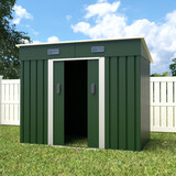 Lizzely Garden & Living Metalen tuinhuisje (5,6 m3) groen breed klein berging schuur HxBxD: 182x238x131cm Lizzely Garden & Living Metalen tuinhuisje (5,6 m3) groen breed klein berging schuur HxBxD: 182x238x131cm