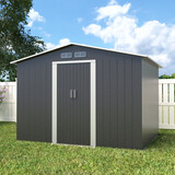 Lizzely Garden & Living Metalen tuinhuisje (9,3 m3) grijs medium berging schuur HxBxD: 179x258x207cm Lizzely Garden & Living Metalen tuinhuisje (9,3 m3) grijs medium berging schuur HxBxD: 179x258x207cm
