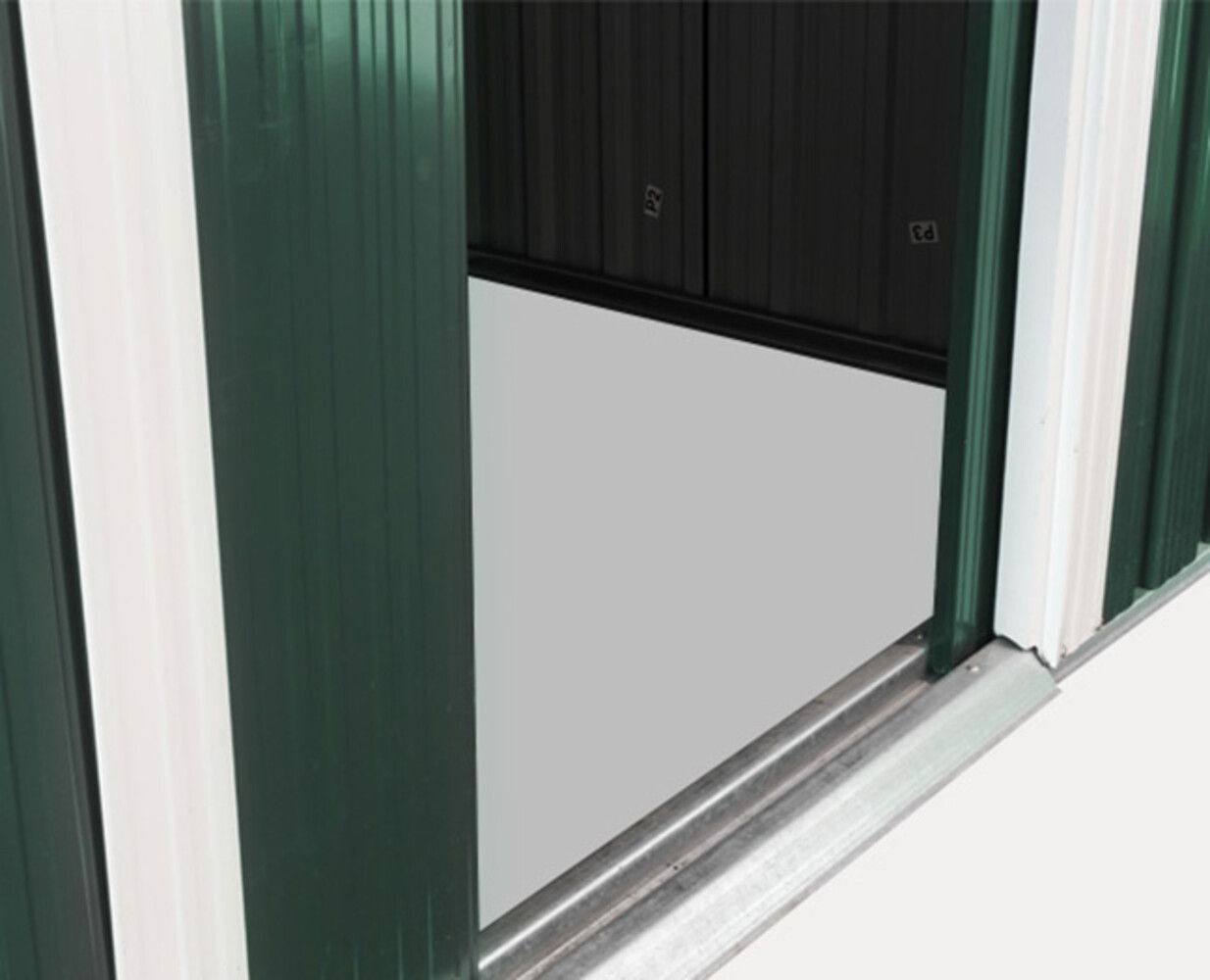 Metalen tuinhuisje (9,3 m3) groen medium berging schuur HxBxD: 179x258x207cm Metalen tuinhuisje (9,3 m3) groen medium berging schuur HxBxD: 179x258x207cm