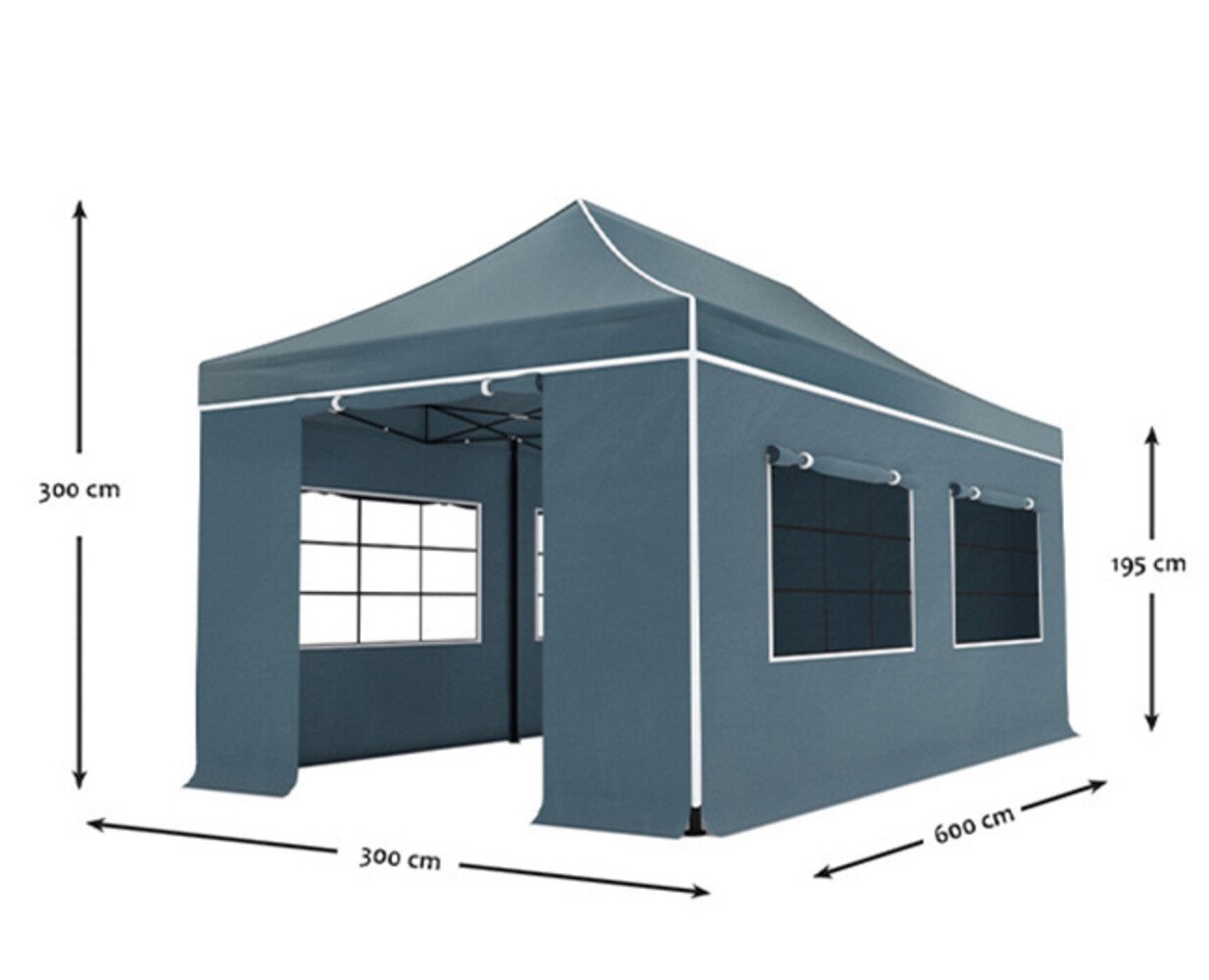 Tweedekans model: Easy up 3x6m grijs luxe partytent opvouwbaar Tweedekans model: Easy up 3x6m grijs luxe partytent opvouwbaar