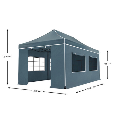 Lizzely Garden & Living Tweedekans model: Easy up 3x6m grijs luxe partytent opvouwbaar Lizzely Garden & Living Tweedekans model: Easy up 3x6m grijs luxe partytent opvouwbaar