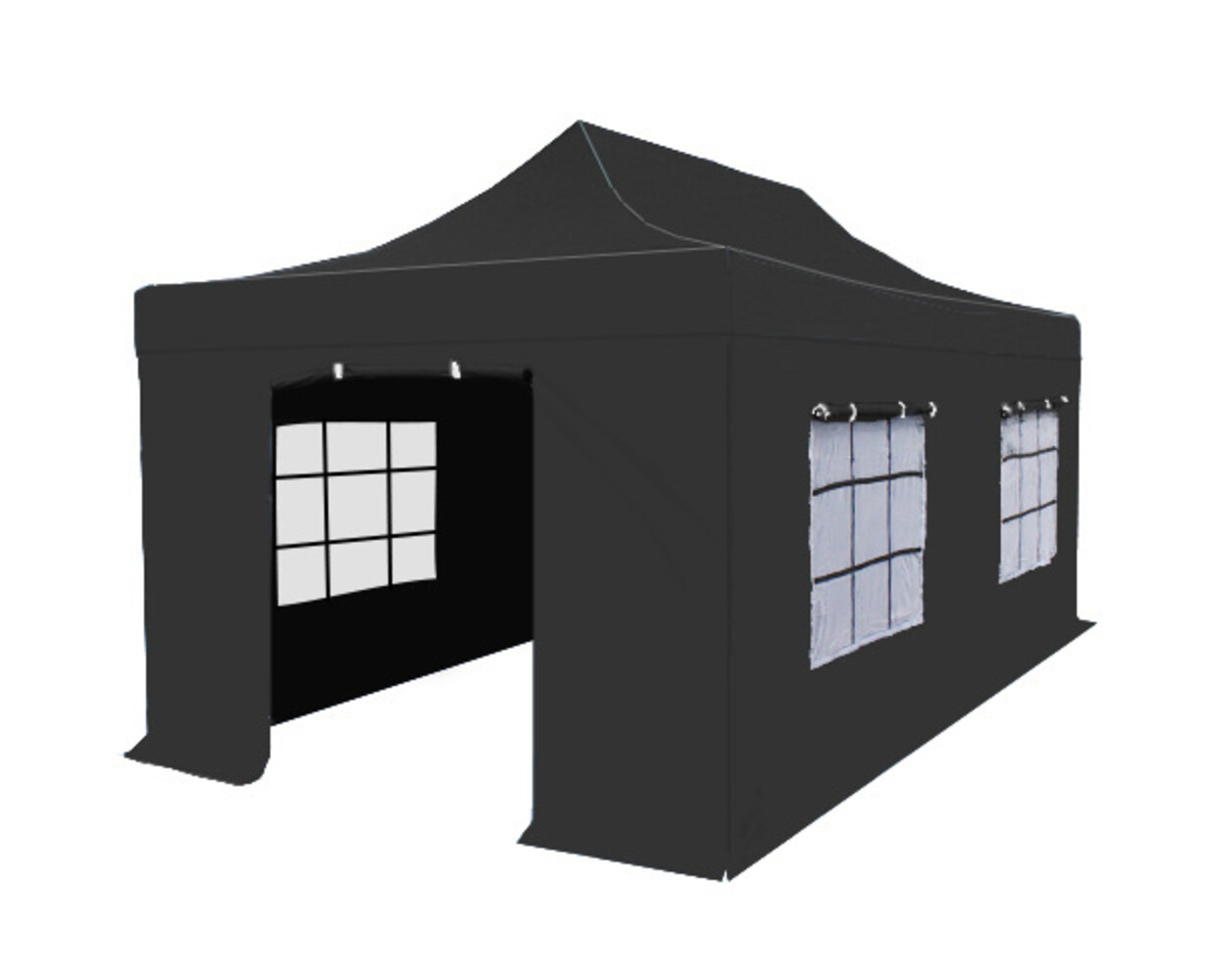 Tweedekans model: Easy up 3x6m zwart luxe partytent opvouwbaar Tweedekans model: Easy up 3x6m zwart luxe partytent opvouwbaar