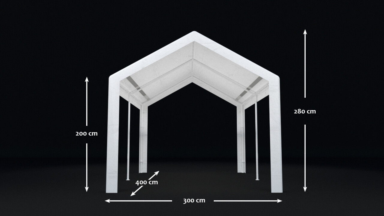 Tweedekans model: Partytent 3x4m grijs semi professioneel