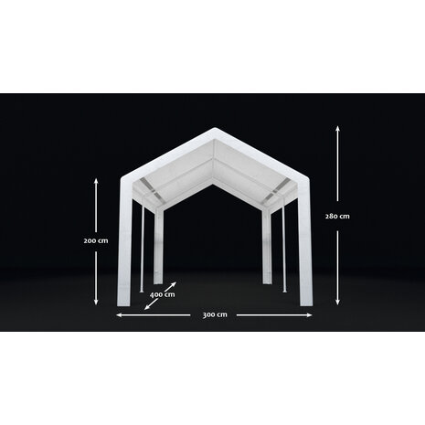 Lizzely Garden & Living Tweedekans model: Partytent 3x4m grijs semi professioneel