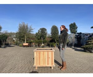 FKL Houten plantenbak plantenpotbak tuin terras klaar gemonteerd 80 cm x 40 cm x 30 cm D28 (moer