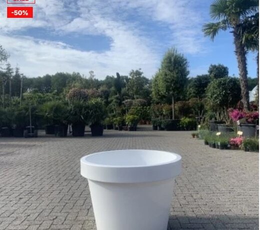 Kunststof plantenbak / bloembak Napoli wit