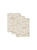 Jollein Jollein / 3 pack tetrawashandjes / Animals Nougat