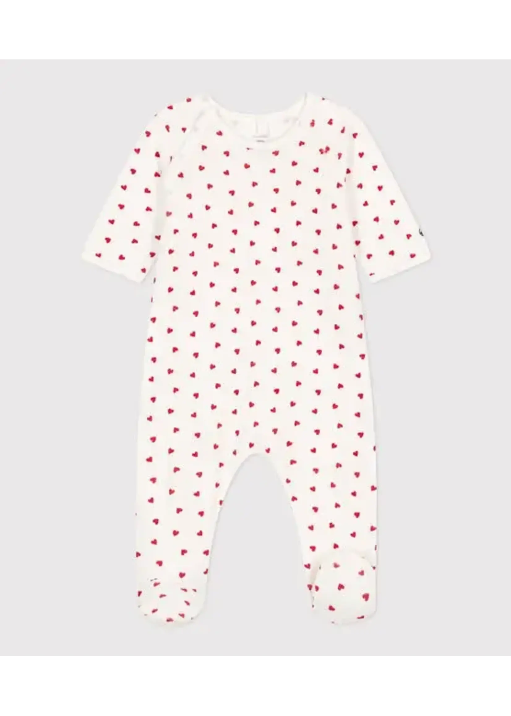 Petit Bateau Petit Bateau / Pyjama fluweel / Rode hartjes