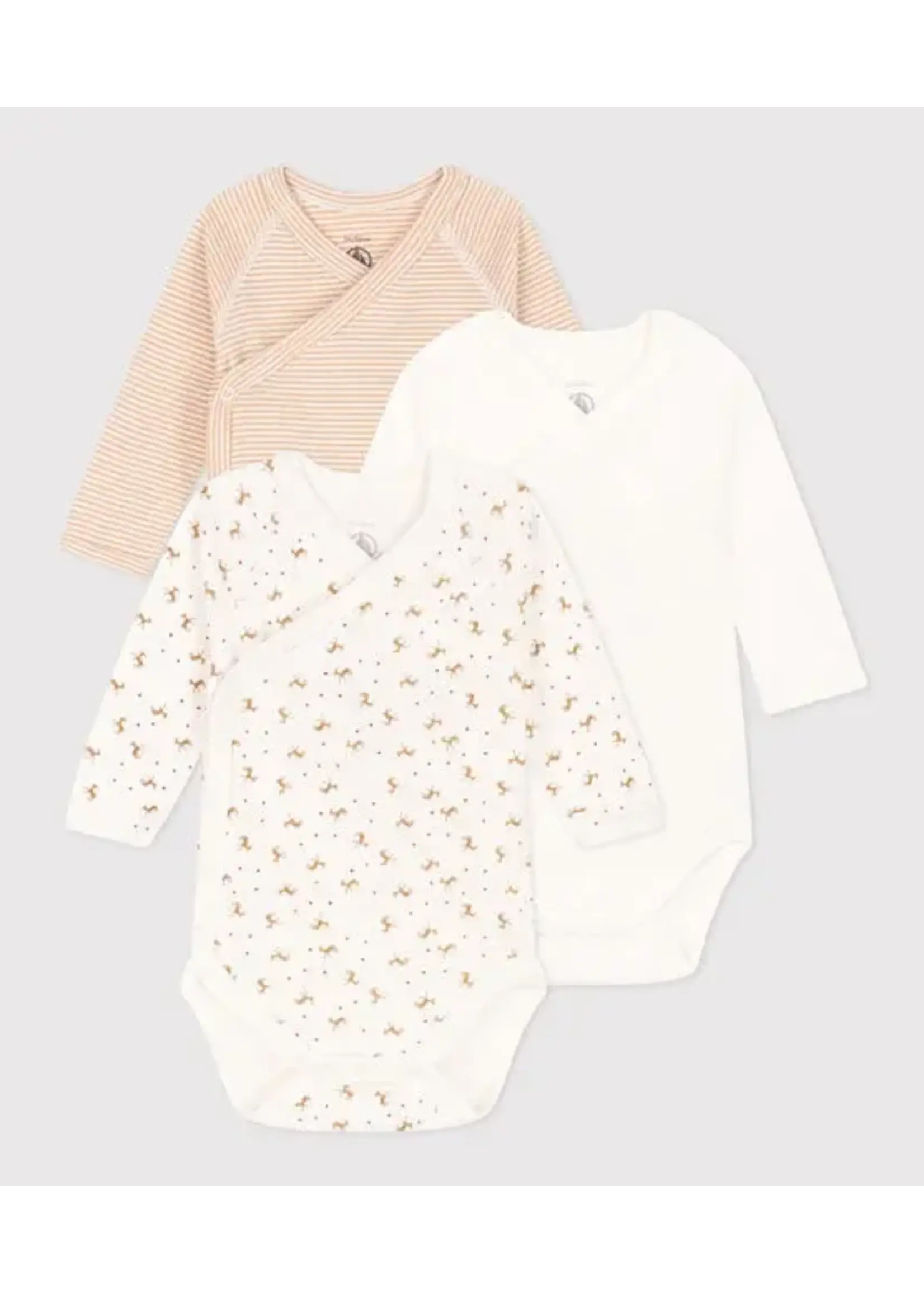 Petit Bateau Petit Bateau / 3 pack bodies / Hertjes