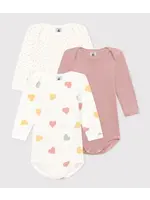 Petit Bateau Petit Bateau / 3 pack bodies / Hartjesprint