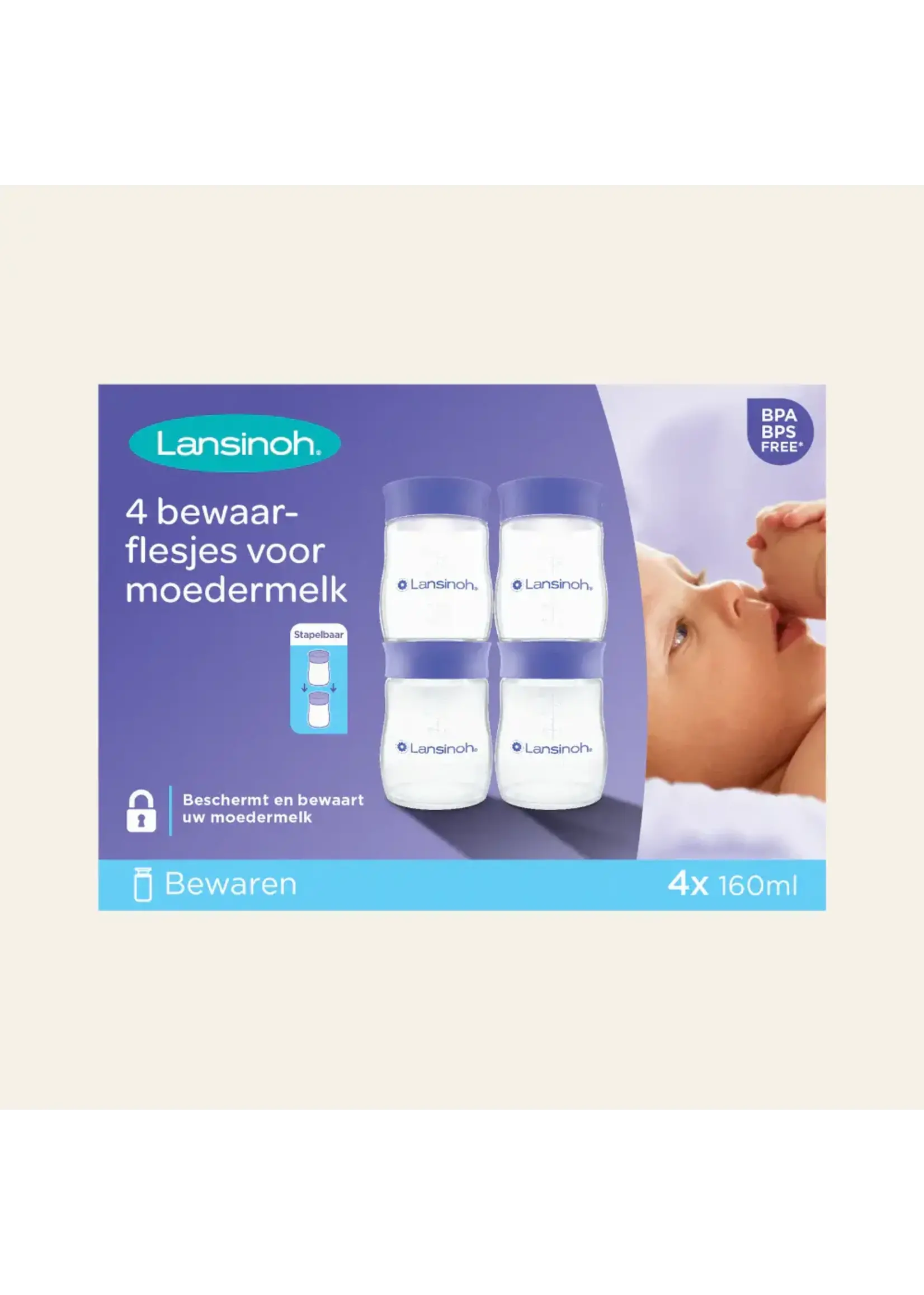 Lansinoh Lansinoh / Bewaarflesjes moedermelk / 4x 160ml
