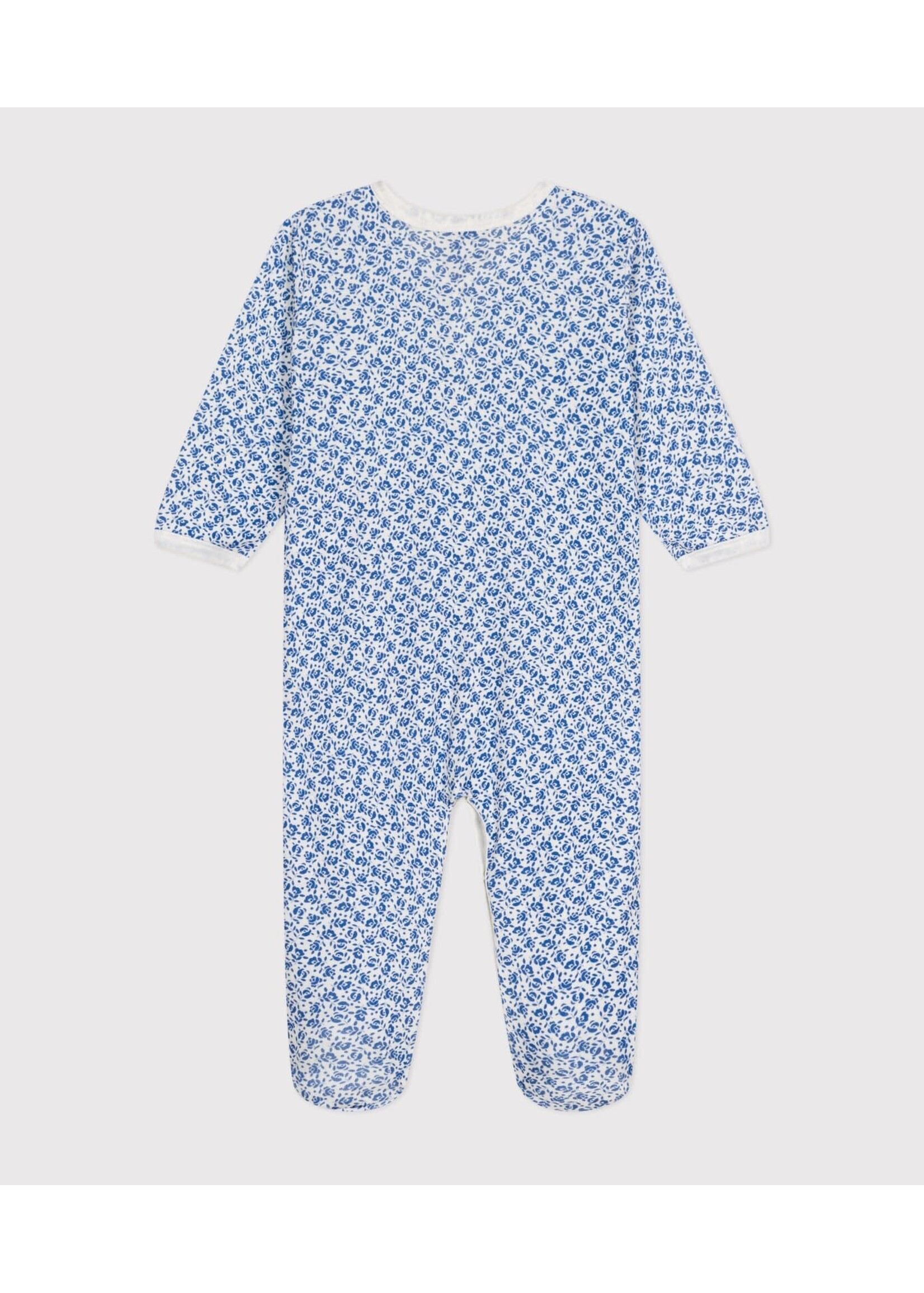 Petit Bateau Petit Bateau / Katoenen pyjama / Blauw bloemetje