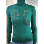 NoConcept Noconcept turtle neck sparkling horses green