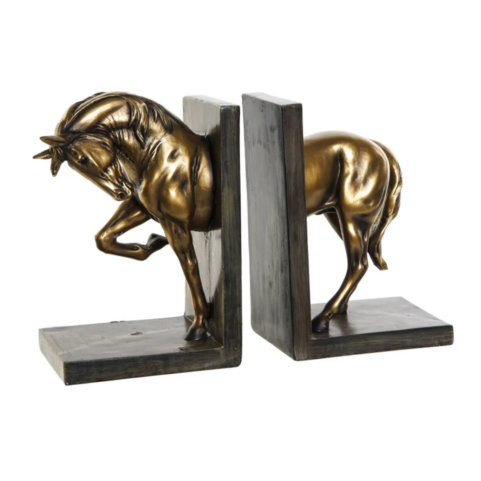 Horses and Lifestyle Equestrian style bookend golden horses