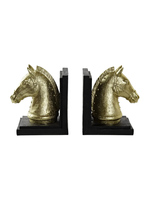 Horses and Lifestyle Equestrian style bookend golden horses