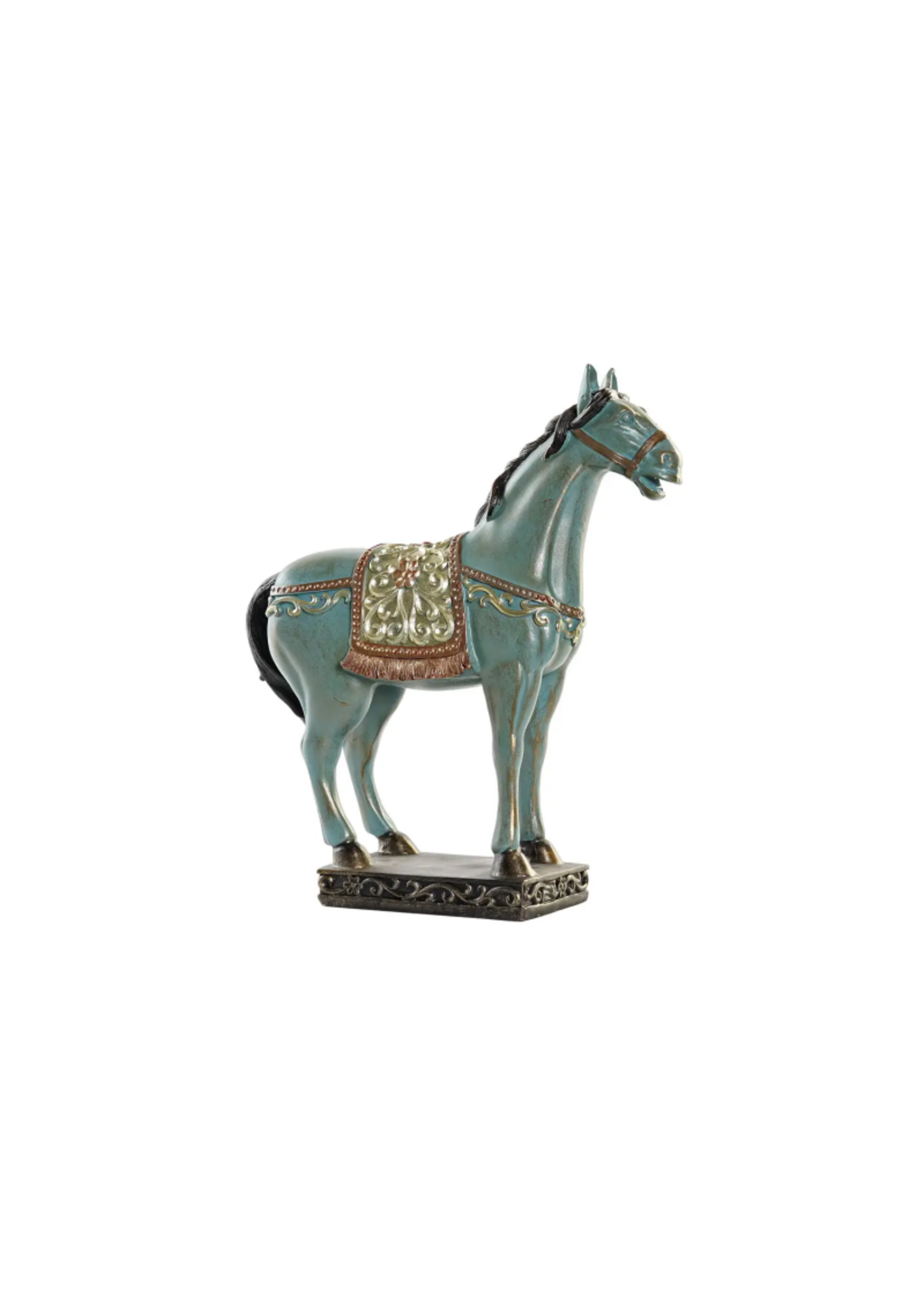 Equestrian Style Figure Resin Turquoise Horse Equestrian Style