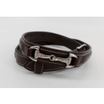 Equestrian-style Equestrian style riem bitjes strass donker bruin