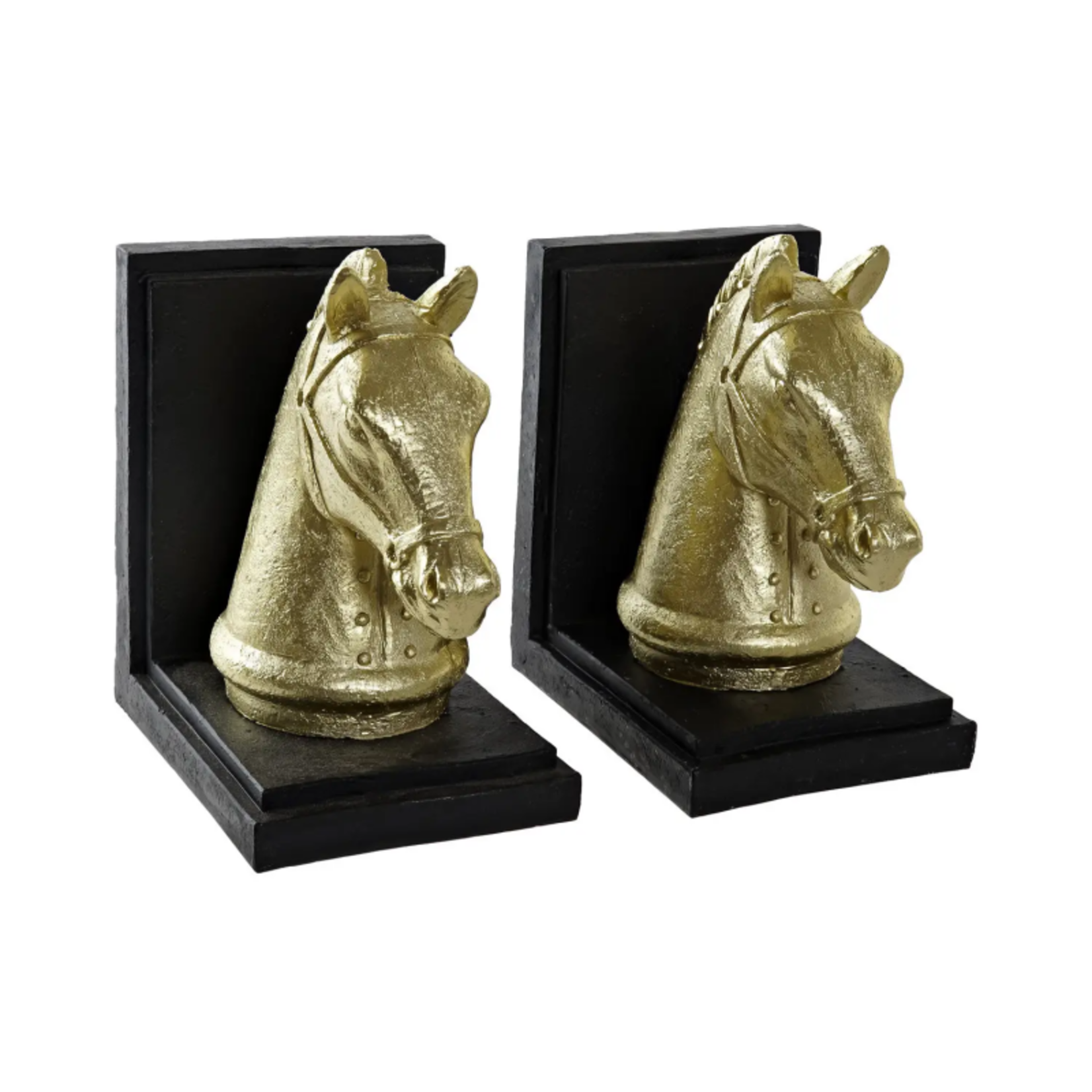 Horses and Lifestyle Equestrian style bookend golden horses