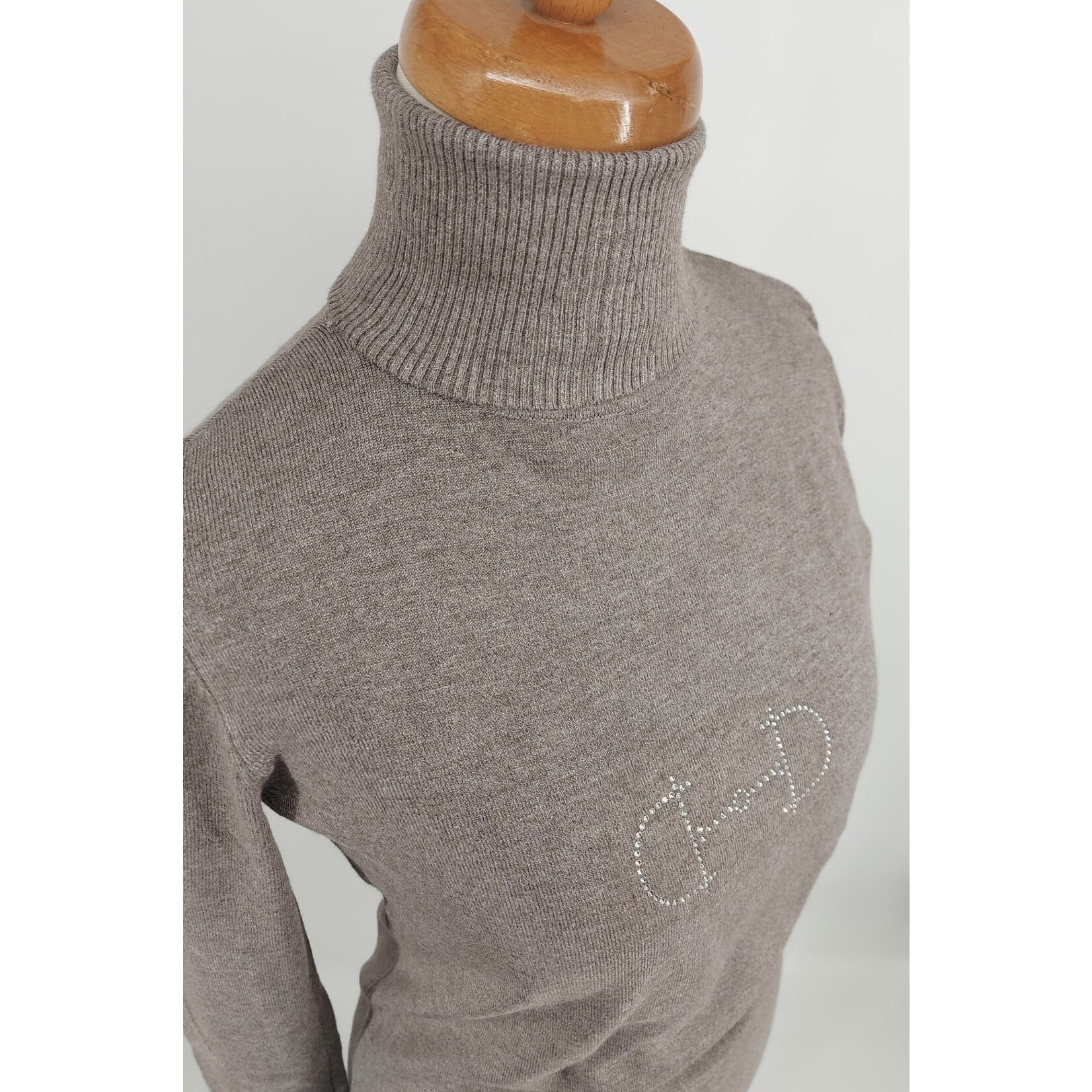 Equestrian-style Equestrian style turtle neck sand swarovski bit