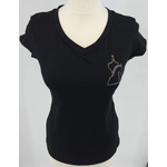 Equestrian-style Equestrian style t-shirt zwart lcn logo swarovski