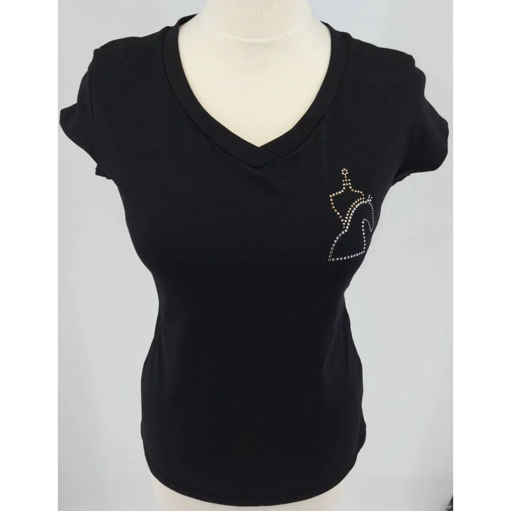 Equestrian-style Equestrian style t-shirt black lcn logo swarovski