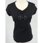 Equestrian-style Equestrain style t-shirt black swarovski bit