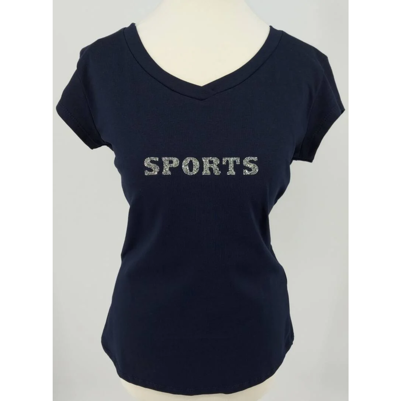 Equestrian-style Equestrian style t-shirt dark blue swarovski sports