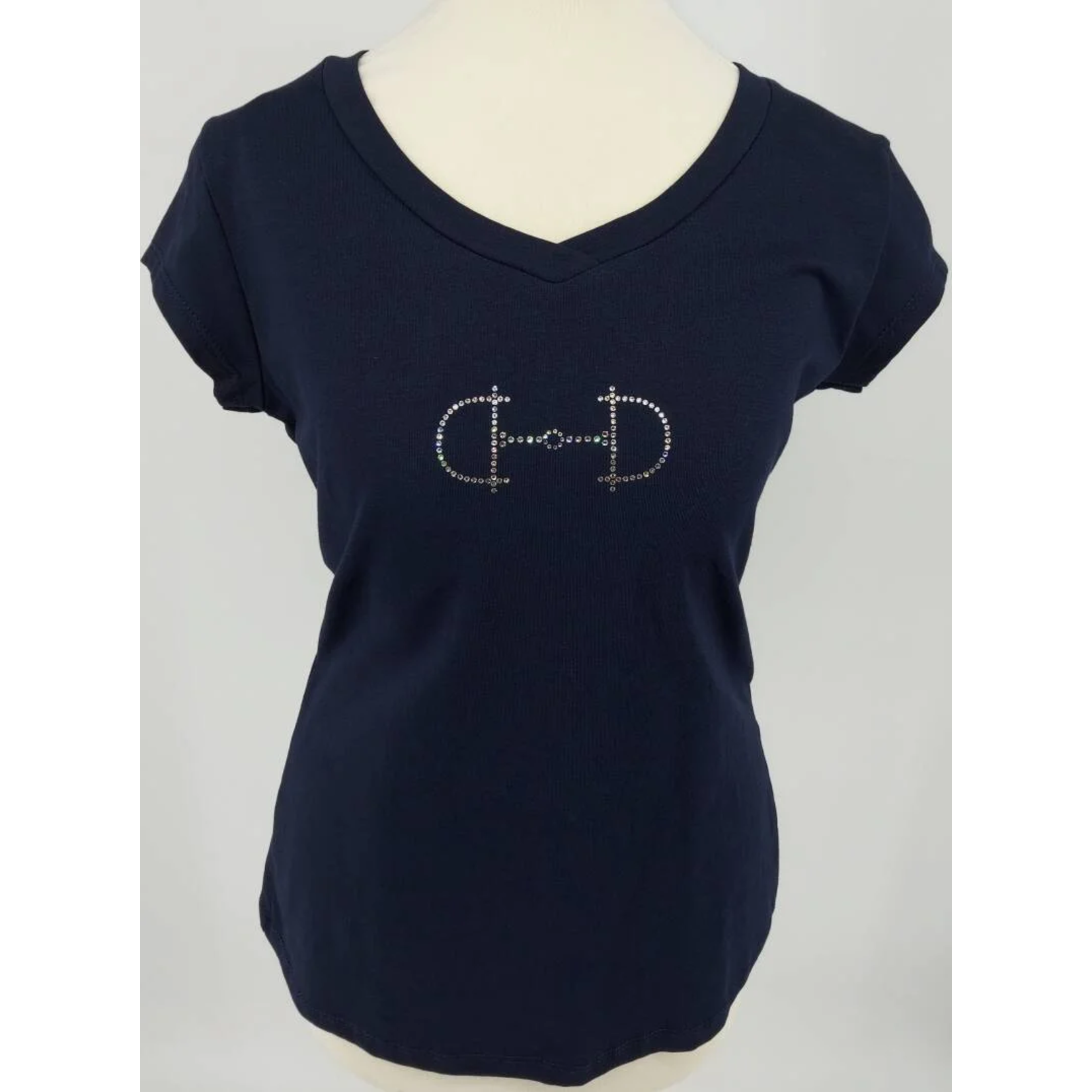 Equestrian-style Equestrian style t-shirt donker blauw swarovski bit