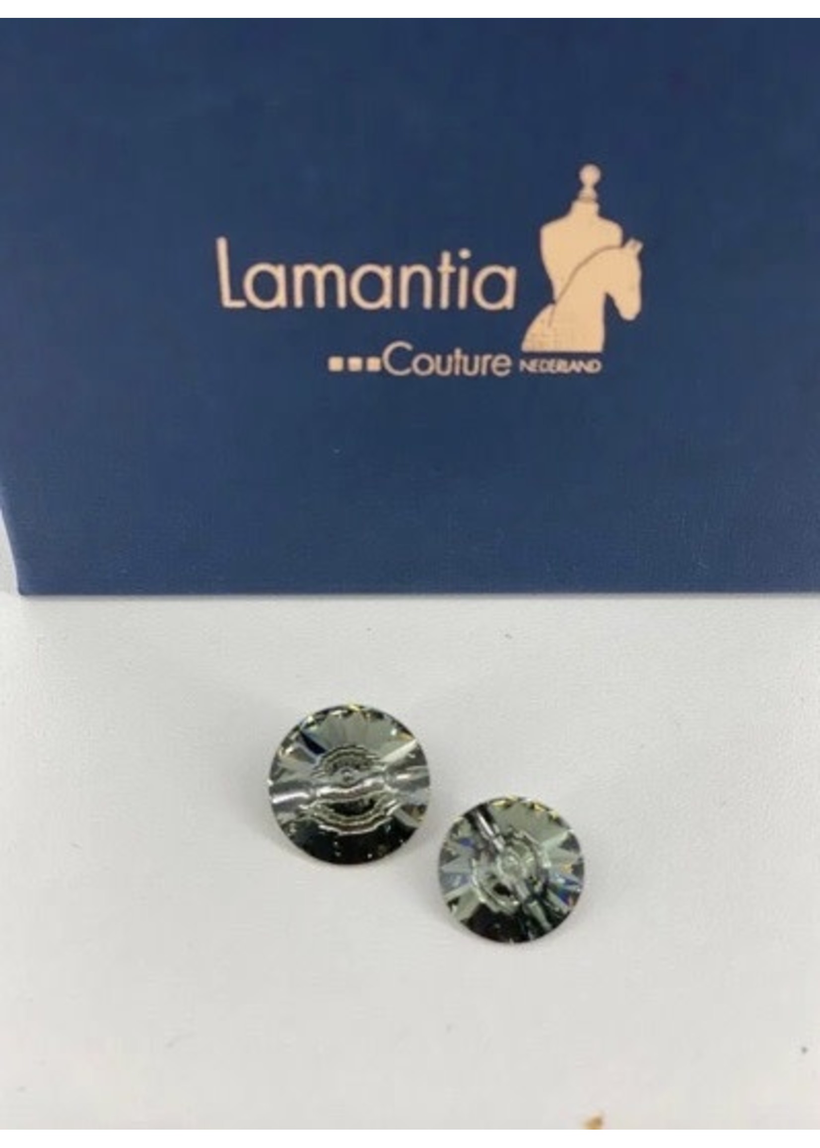 Lamantia Couture Nederland Swarovski button crystal grey big single with back 16mm