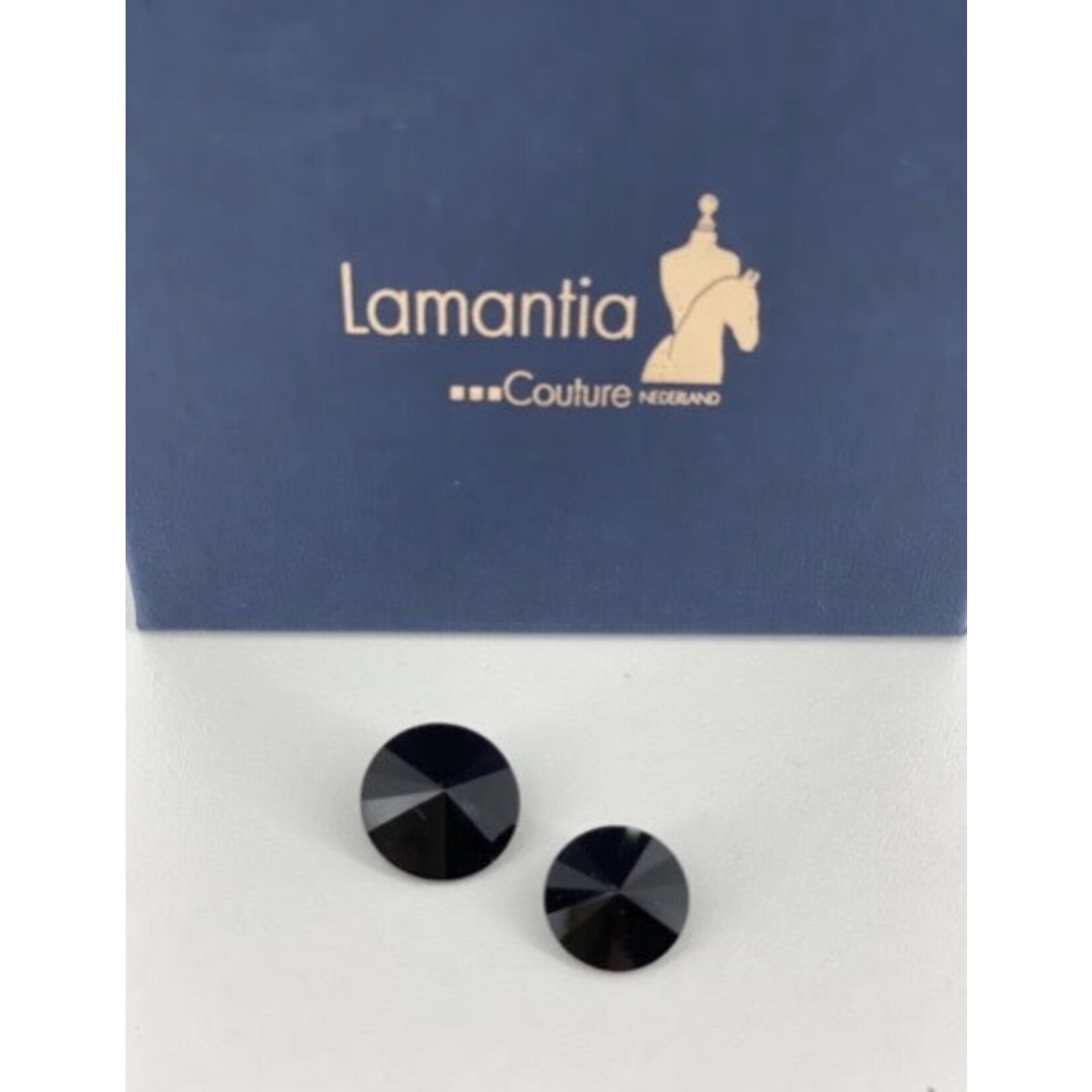 Lamantia Couture Nederland Swarovski button crystal jet small single with back 14mm