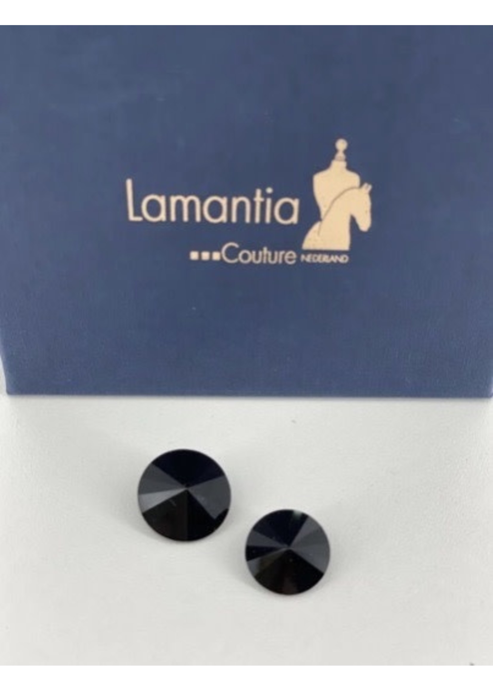 Lamantia Couture Nederland Swarovski knoop crystal jet klein met achterkant 14mm