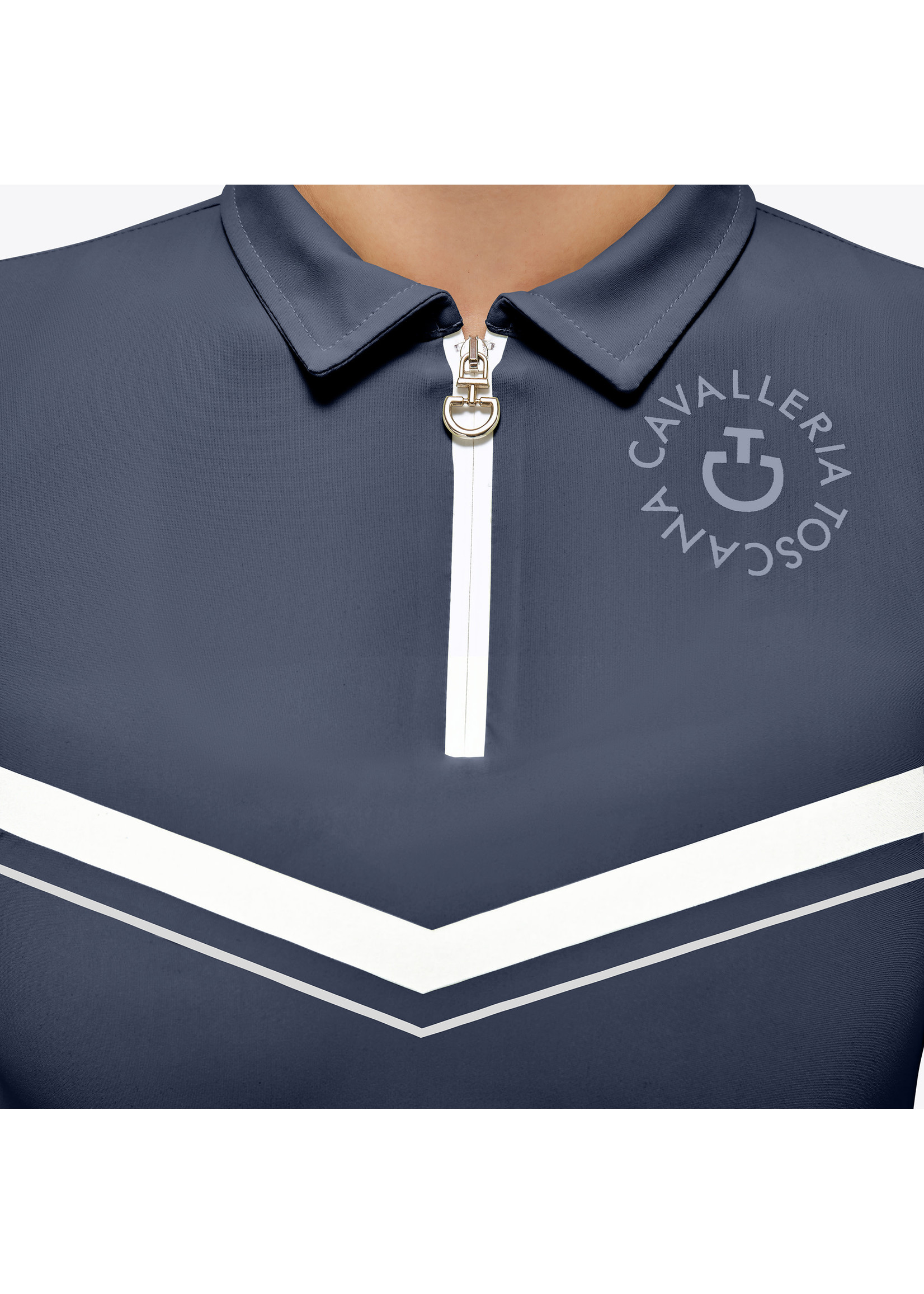 Cavalleria Toscana Cavalleria toscana girl's orbit print jersey zip polo
