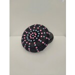 Frontriemenshop Swarovski haarnet zwart saffier/roze