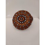 Frontriemenshop Swarovski haarnet bruin saffier/oranje