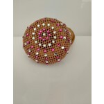 Frontriemenshop Swarovski haarnet donker blond roze/01