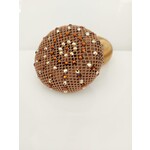 Frontriemenshop Swarovski hairnet dark blond topaz/golden shadow